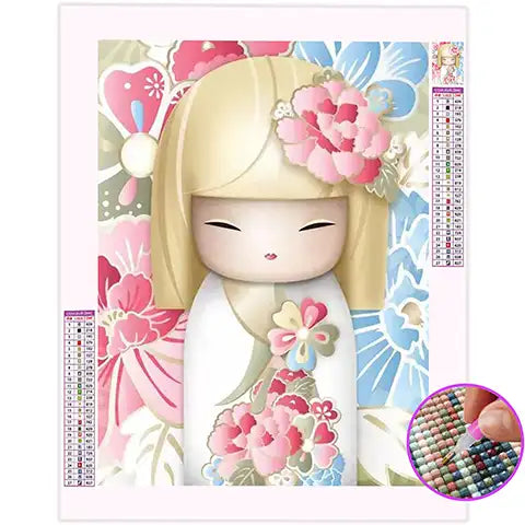 Broderie Diamant Kokeshi