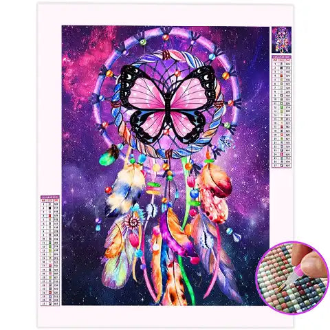 Broderie Diamant Attrape Rêve Papillon