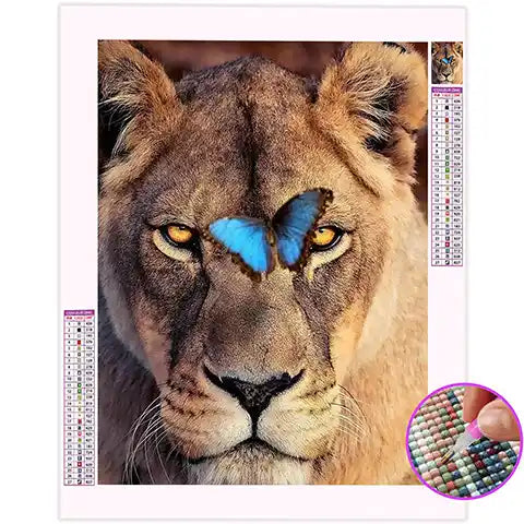 Broderie Diamant Lionne