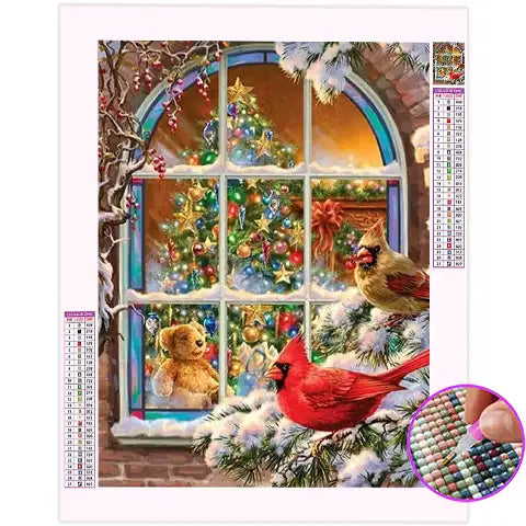 Broderie Diamant Noël Fenêtre