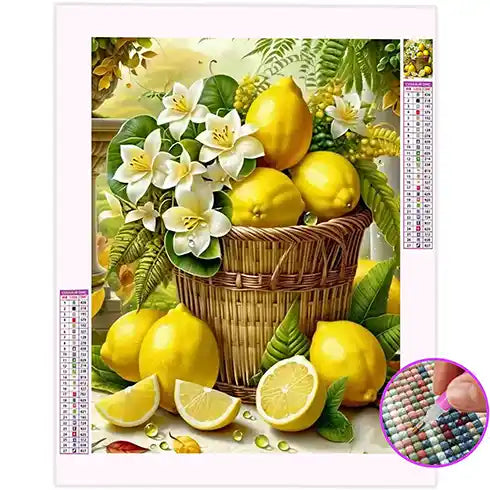 Broderie Diamant Citron