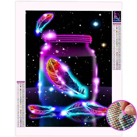 Broderie Diamant Plume