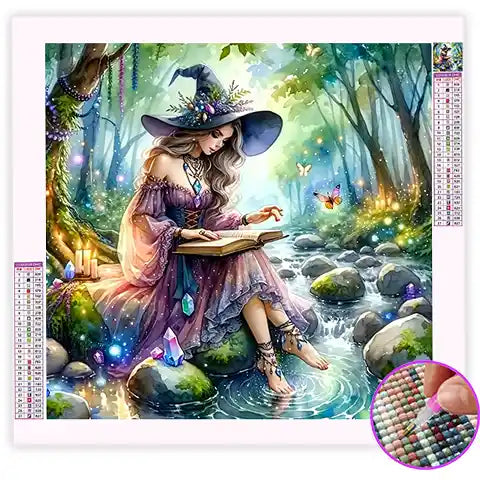 Broderie Diamant Sorcière