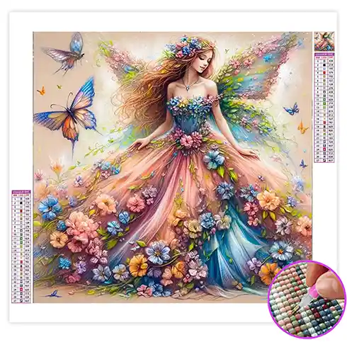 Broderie Diamant Fée Papillon