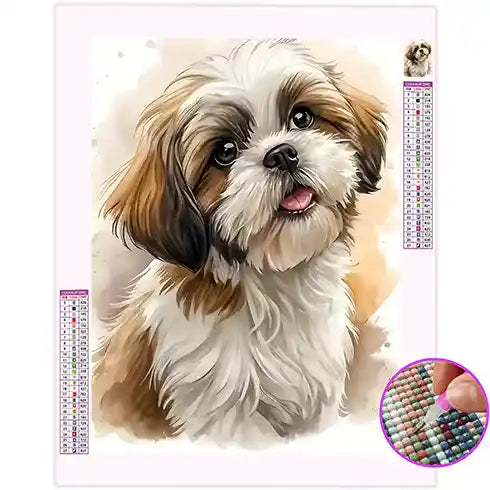 Broderie Diamant Shih Tzu