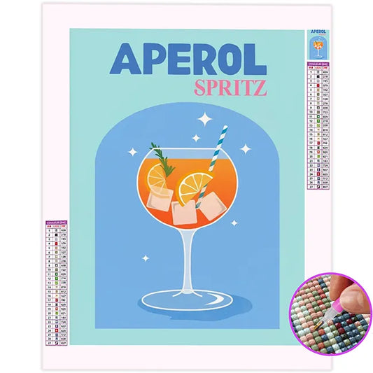 Broderie Diamant Aperol Spritz