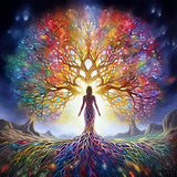 Broderie Diamant Arbre Femme