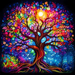 Broderie Diamant Arbre Multicolore