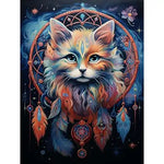 broderie diamant attrape-rêve chat