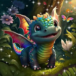 Broderie Diamant Bébé Dragon
