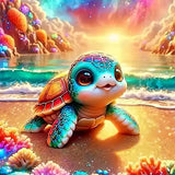 Broderie Diamant Bébé Tortue
