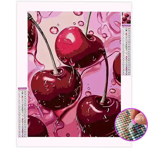 Broderie Diamant Cerise