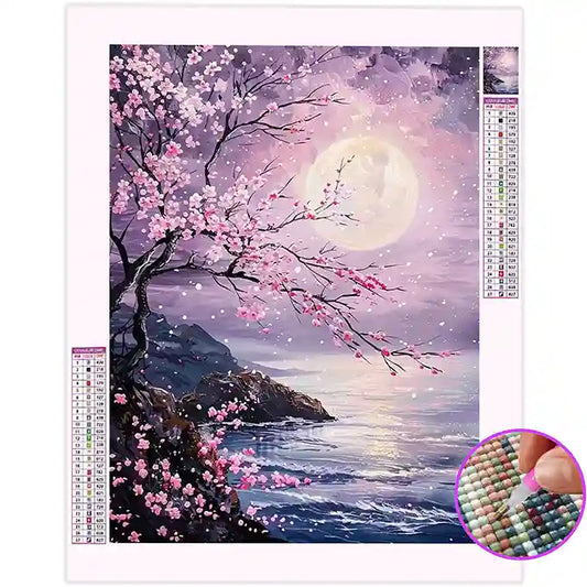 Broderie Diamant Cerisier Japonais