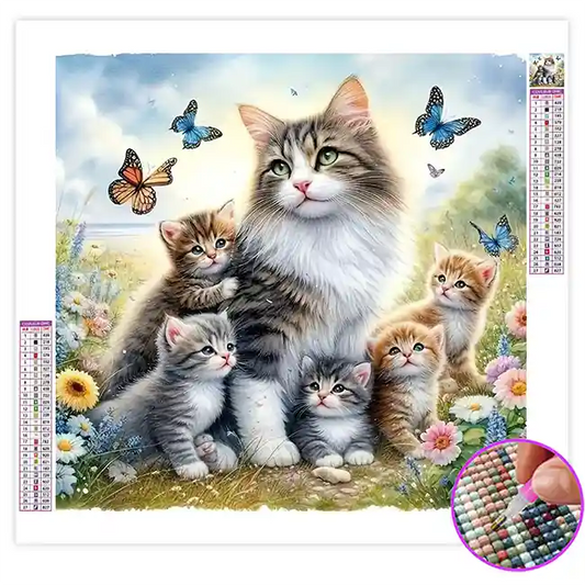 Broderie Diamant Chat et Chaton
