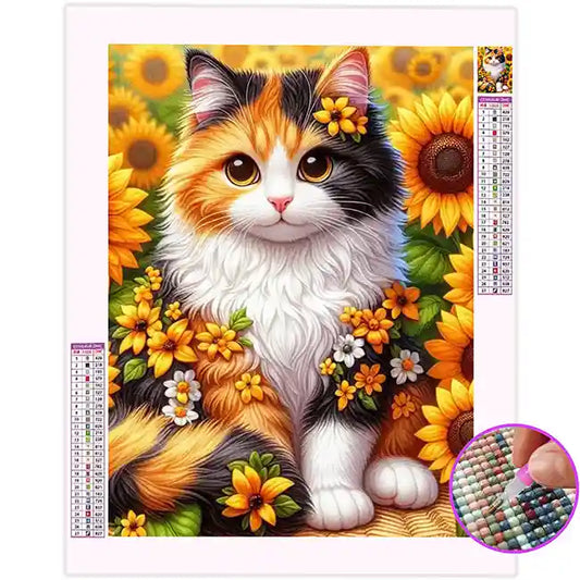 Broderie Diamant Chat Écaille de Tortue