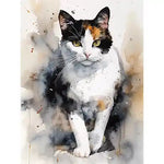 Broderie Diamant Chat Tricolore