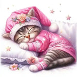 Broderie Diamant Chat Mignon
