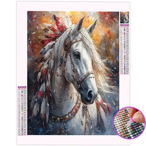 Broderie Diamant Cheval Indien