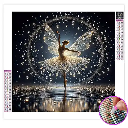 Broderie Diamant Danseuse Papillon