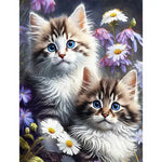 Broderie Diamant Deux Chat