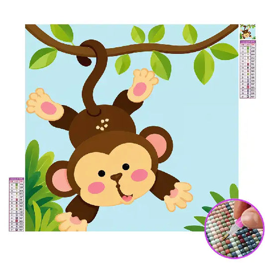 Diamond Painting Enfant Singe