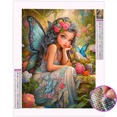 Broderie Diamant Fée Papillon