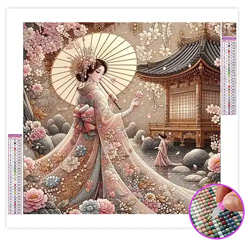 Broderie Diamant Femme Japonaise Robe