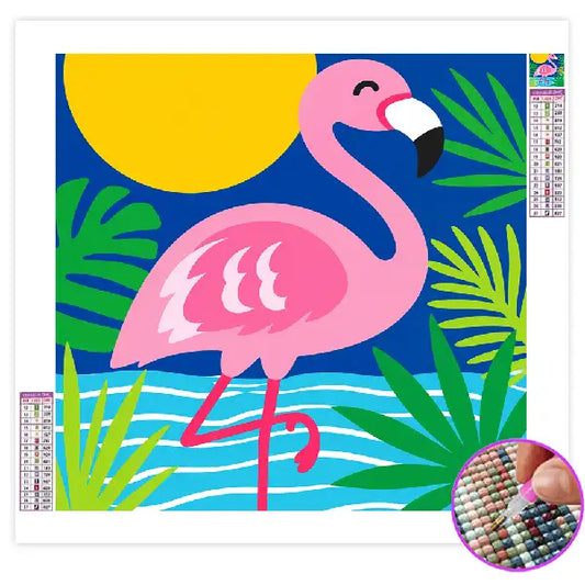 Diamond Painting Enfant Flamant Rose