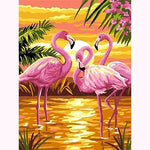 Broderie Diamant Flamant Rose