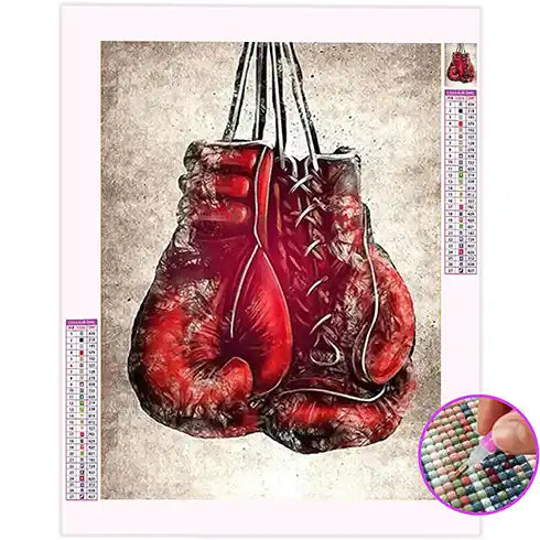 Broderie Diamant Gant de Boxe