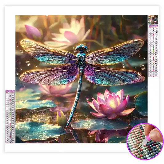 Broderie Diamant Libellule