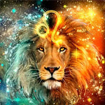 Broderie Diamant Lion Zodiaque