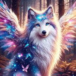 Broderie Diamant Loup Magique