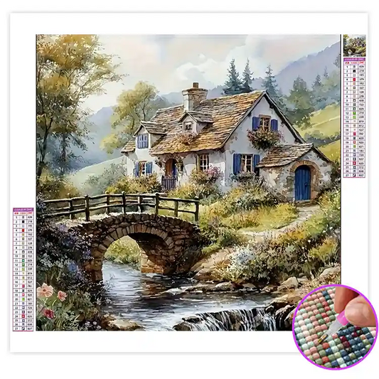 Broderie Diamant Maison de Campagne