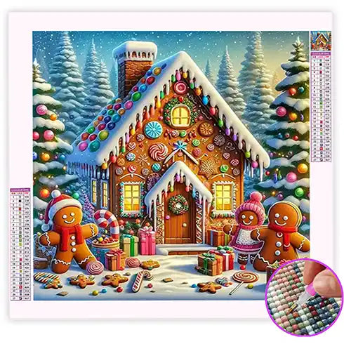 Broderie Diamant Maison Pain d'Épice