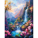 Broderie Diamant Montagne et Cascade