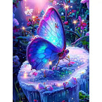 Broderie Diamant Papillon Bleu