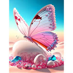 Broderie Diamant Papillon Rose