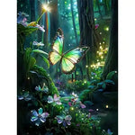 Broderie Diamant Papillon Vert