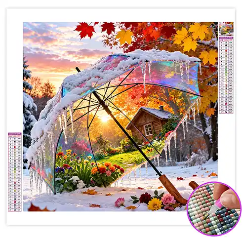 Broderie Diamant Parapluie