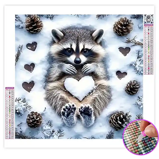 Broderie Diamant Raton Laveur