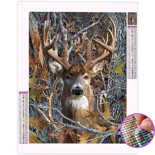 Broderie Diamant Tête de Cerf