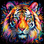 Broderie Diamant Tigre Coloré