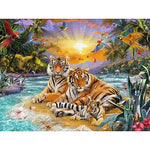 Broderie Diamant Tigre Famille