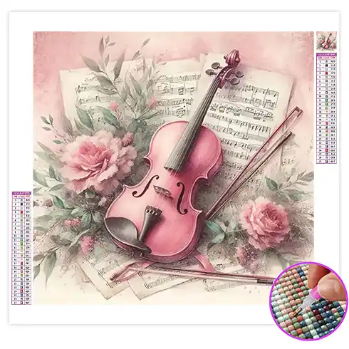 Broderie Diamant Violon