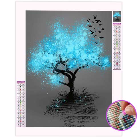 Broderie Diamant Arbre Bleu | My Diamond Painting
