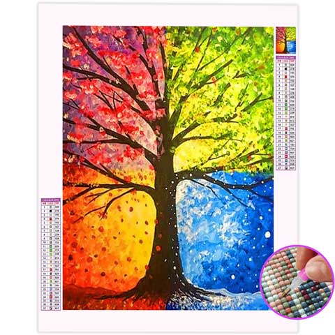 Broderie Diamant Arbre de Vie Quatre Saison | My Diamond Painting