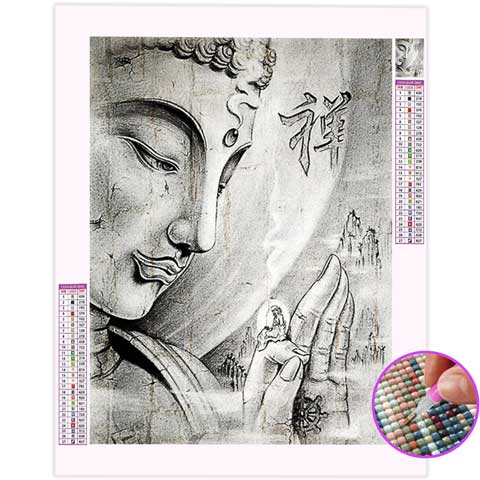 Broderie Diamant Bouddha Noir et Blanc | My Diamond Painting