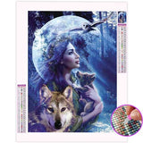 Broderie Diamant Fille au Loup | My Diamond Painting