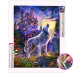 Broderie Diamant Loup Château - Vignette | My Diamond Painting